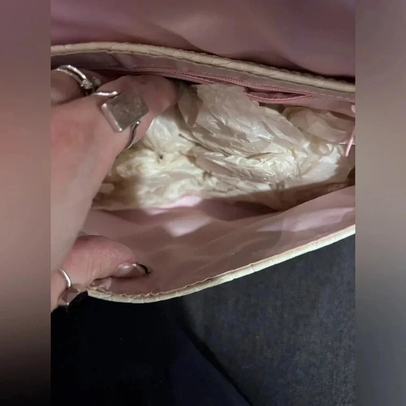 Vintage | Liz Claiborne | Croc Cream  Shoulder Bag - B - Picture 5 of 11